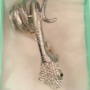Snake Ring multiple fingers over the hand piece rhinestones contemporary